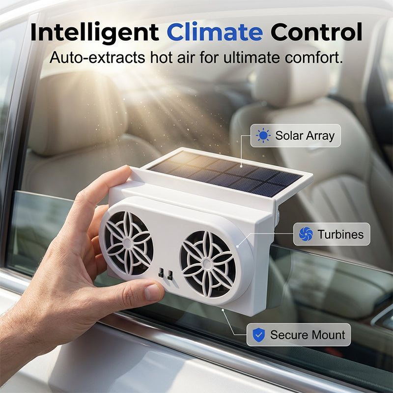 Zonne-auto-ventilator — Directe Koelcomfort