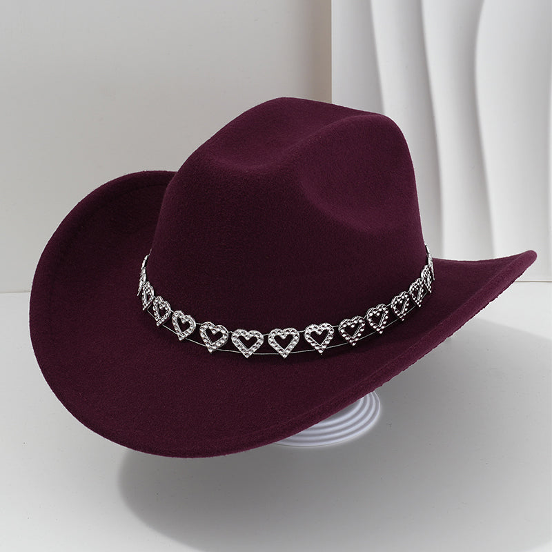 Amelia — Elegante Fedora Hoed met Hart van Strassstenen