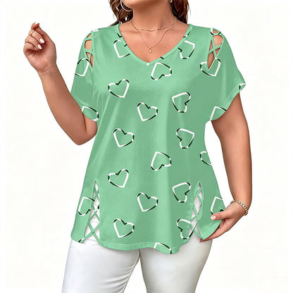 Mia – Dames ademend T-shirt met veterdetails aan de zijkanten
