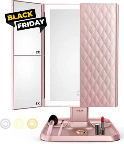 Drievoudige LED make-up spiegel