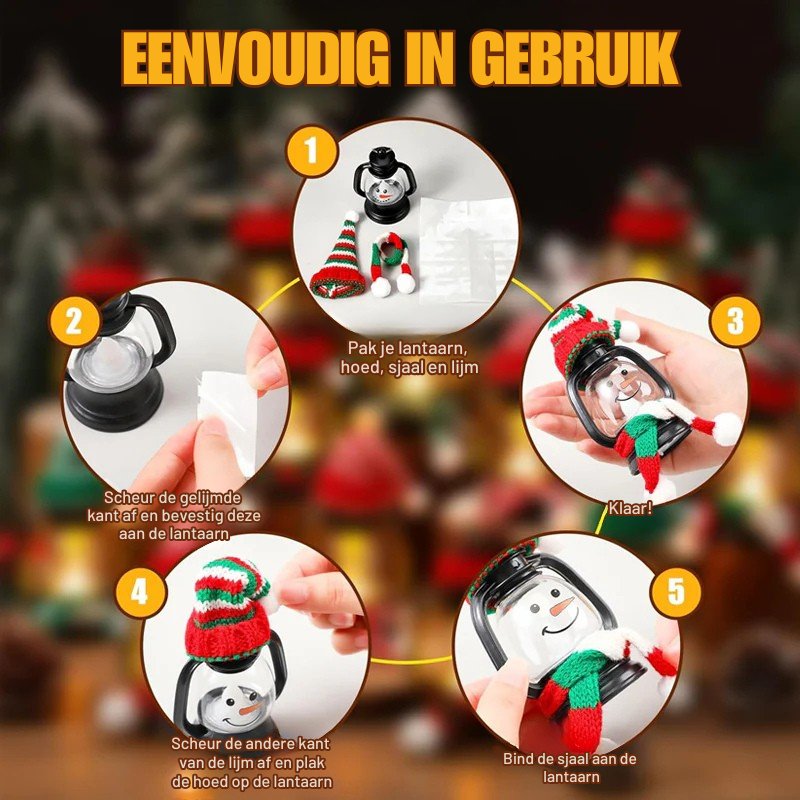 FrostyLights – Mini DYI Sneeuwpop Led Lantaarns | 1+1 GRATIS