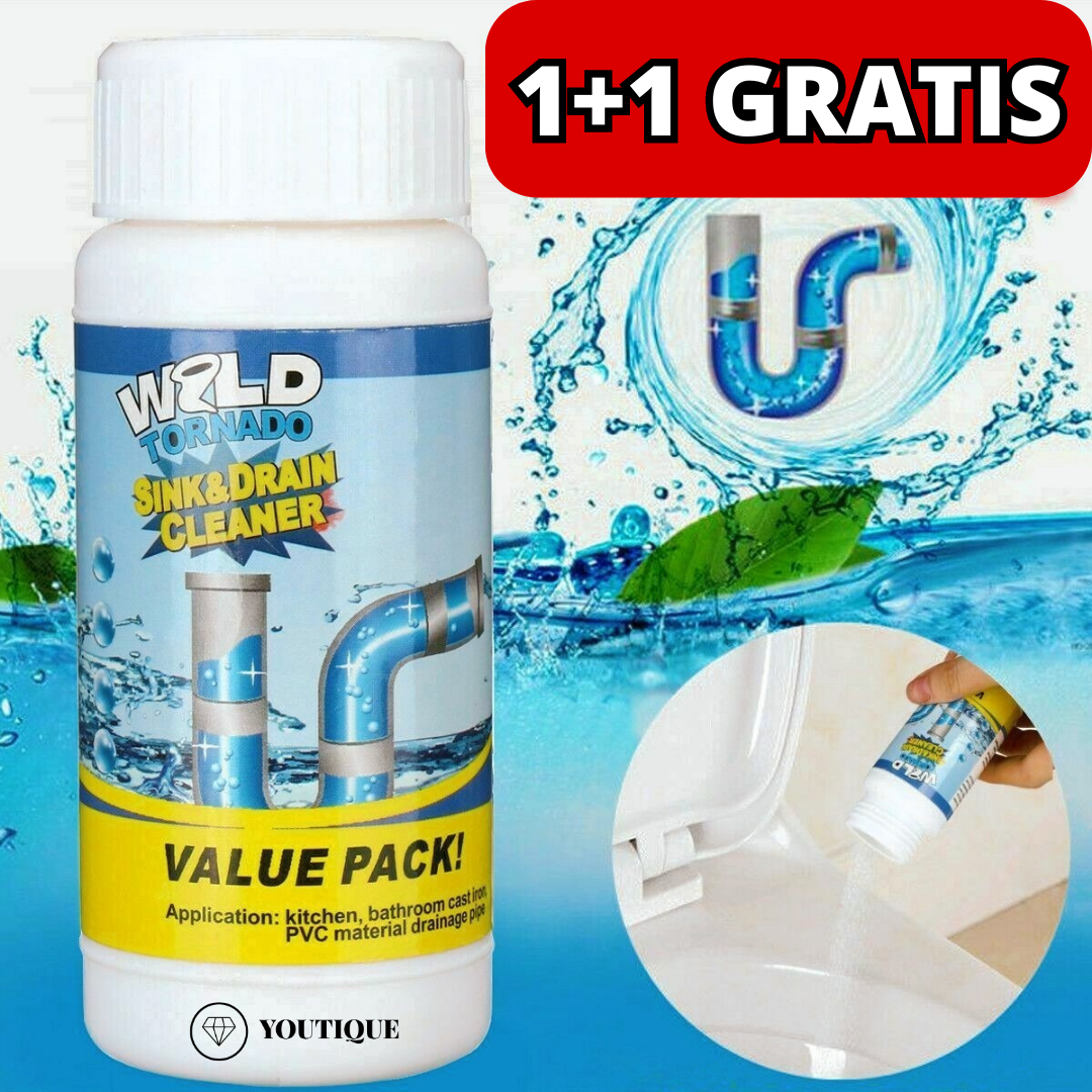 DrainClear™ – De Slimme Afvoeroplosser voor Direct Resultaat Zonder Chemie | 1+1 GRATIS