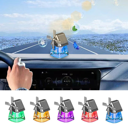 Windmill Solar Energy Rotating Aromatherapy Car Air Freshener