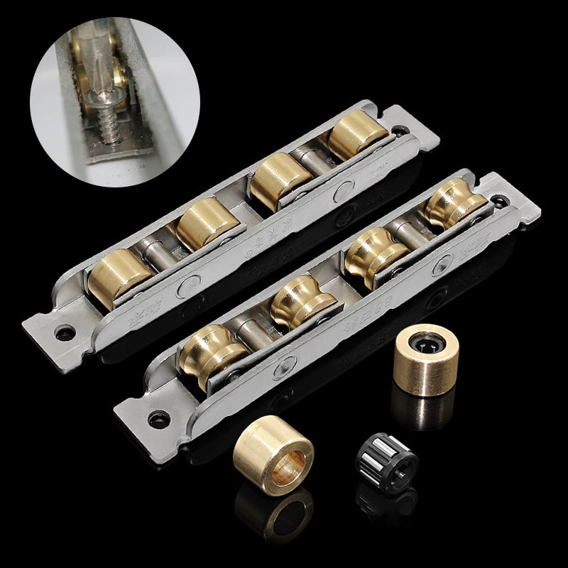 Poelie van roestvrij staal en koper (2 stuks)