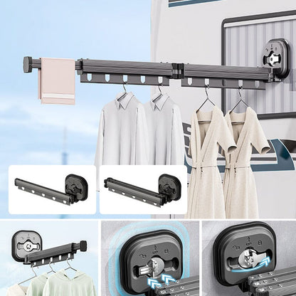 Wall-Mounted Foldable Clothes Drying Rack with Suction Cup