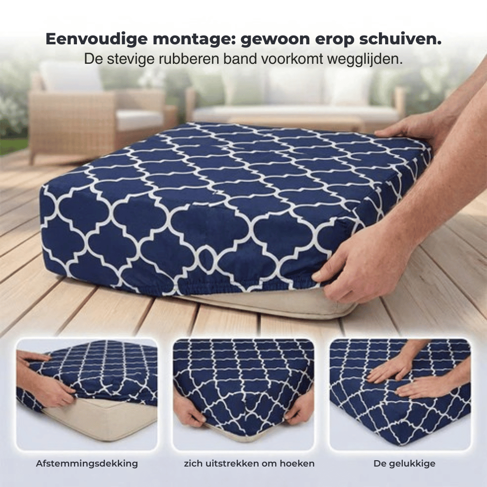 LuxeFit — Spatbestendige Terraskussenhoezen | 50% KORTING