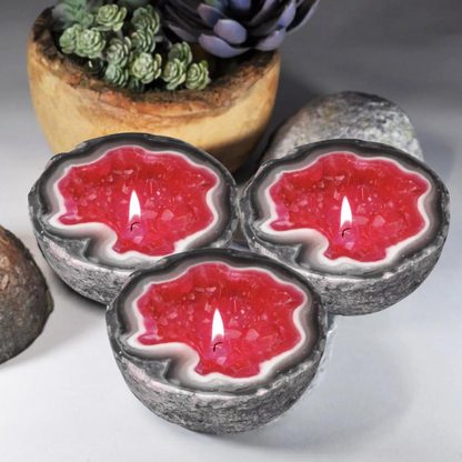 Stijlvolle waterdichte edelsteenkaars (3 stuks)
