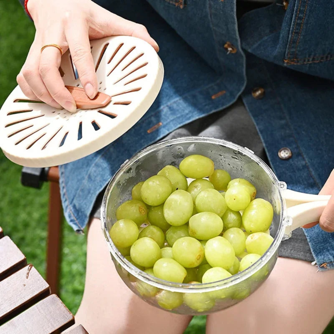 Multifunctionele fruit- en groentenwaskom met inklapbare handgreep