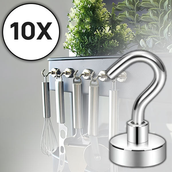 Magtasti – Supersterke magnetische haken (10 stuks) voor perfecte organisatie! | 1+1 GRATIS
