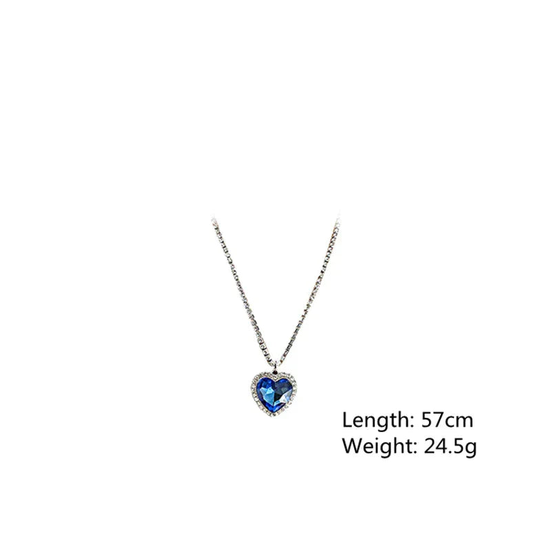 Amanda – Elegante Blauwe Hartketting | 50% KORTING
