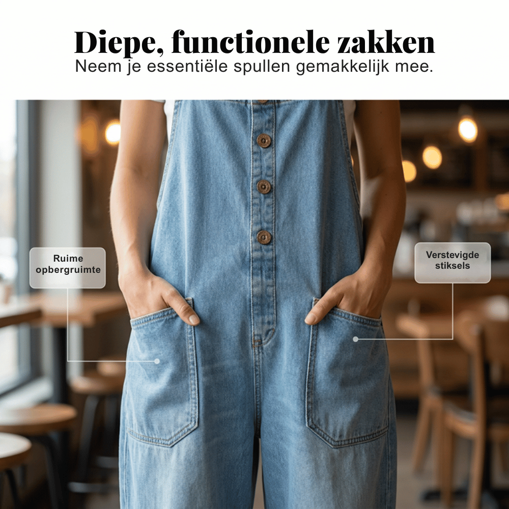 Maria — Casual Denim Tuinbroek met Stijl | 50% KORTING