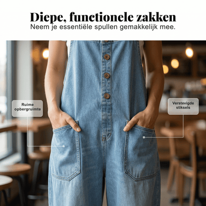 Maria — Casual Denim Tuinbroek met Stijl | 50% KORTING