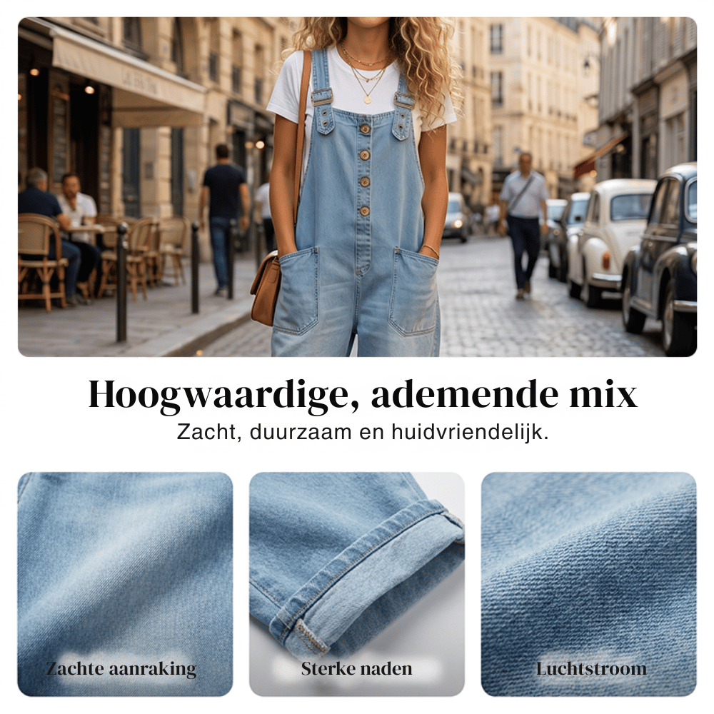 Maria — Casual Denim Tuinbroek met Stijl | 50% KORTING