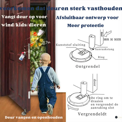 SecureStop - Maximale beveiliging - houdt deuren stevig vast en beschermt tegen dichtslaande deuren | 50% KORTING