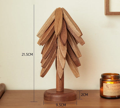WoodJoy – Geïsoleerde onderzetters van massief hout in kerstboomdesign
