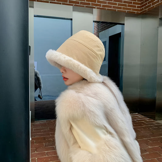 Alisa - Plus fluwelen verdikte vissershoed | 50% KORTING