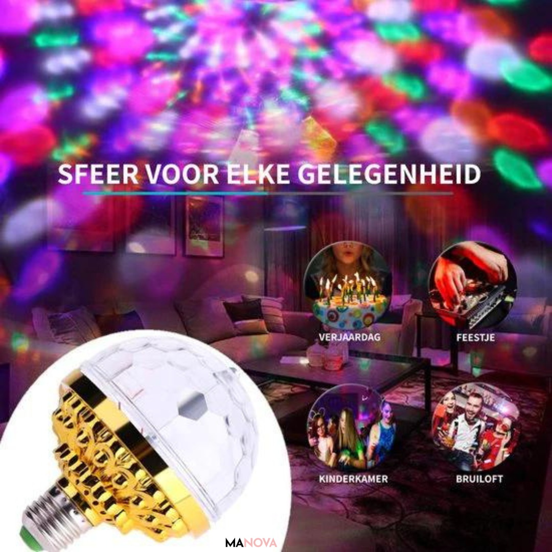 50% KORTING | BIZZIE™ - Kleurrijke 360º LED-Discolicht