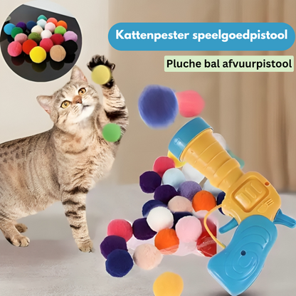 PouncePlay - Kattenspeelgoed balwerp geweer | 50% KORTING
