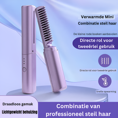 HeatComb - Oplaadbare 2-in-1 haarborstel voor stijltang en krultang | 50% KORTING