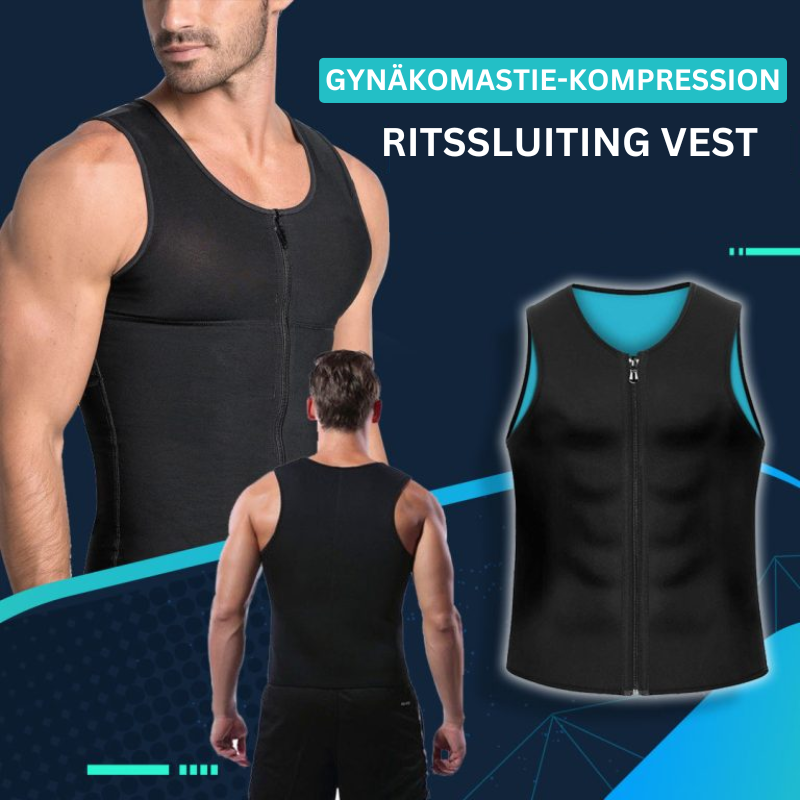 ConfidentFit - Gynaecomastie -Kompressionvest met ritssluiting | 50% KORTING