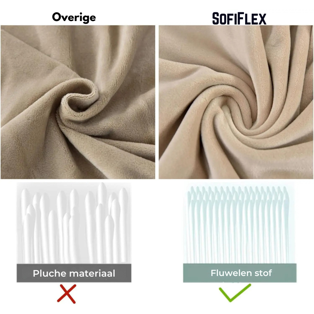 SofiFlex - Elastische fluwelen bankhoes die u geld bespaart | 50% KORTING