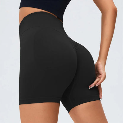 Hoge taille scrunch kont biker shorts voor sportschool