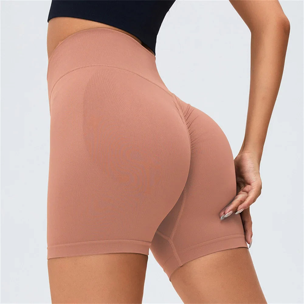 Hoge taille scrunch kont biker shorts voor sportschool