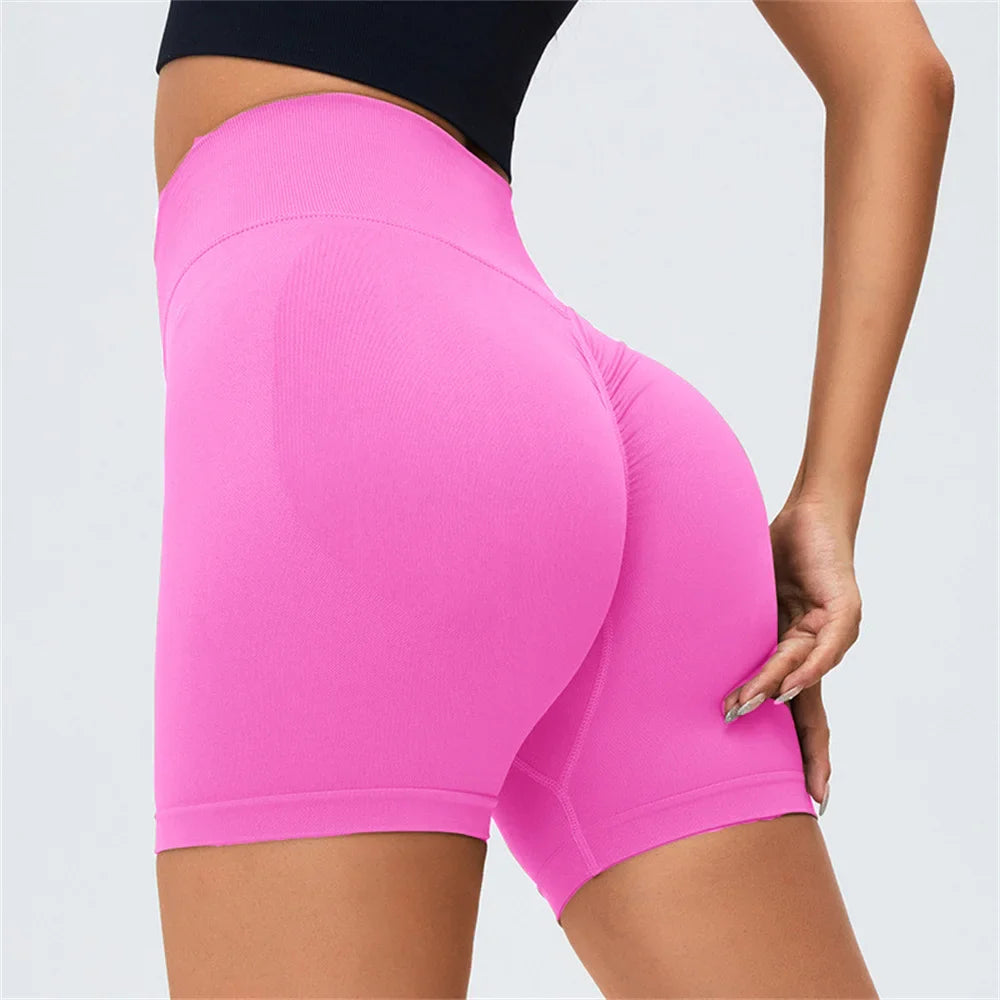 Hoge taille scrunch kont biker shorts voor sportschool