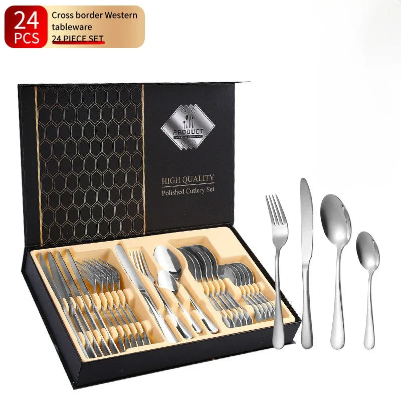 SteelElegance™ – 24-delige roestvrijstalen bestekset | 50% korting