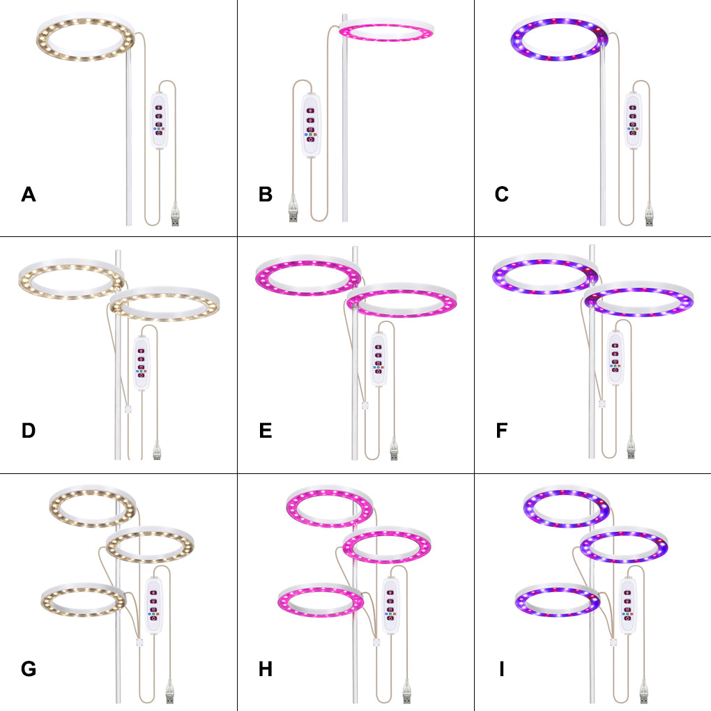 LED Cirkel Groei Lamp - met USB aansluiting