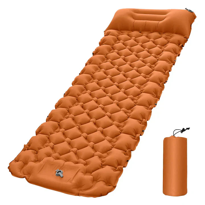 SleepCamp - Snel opblaasbaar matras met geïntegreerd hoofdkussen | 50% KORTING