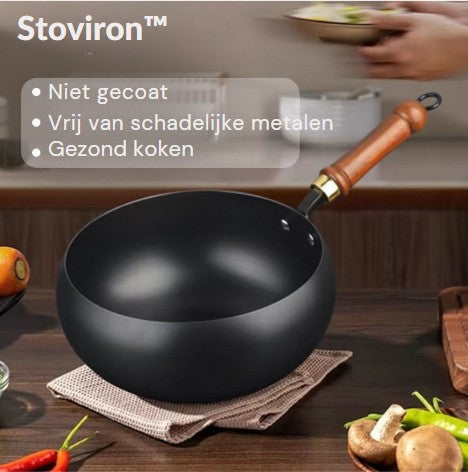 Stoviron™ – Klassieke Gietijzeren Pan met Moderne Warmtevasthouding | 50% KORTING