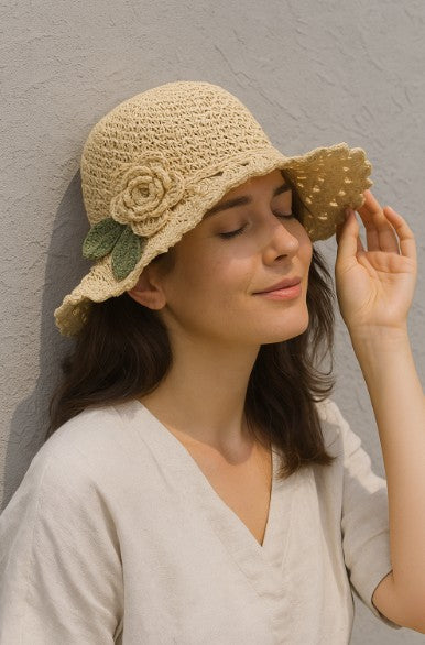 SunLoom™ – Gehaakte Strohoed met Luchtige Bescherming & Bohemian Elegantie | 2+1 GRATIS
