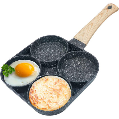 EcoCook - Koekenpan met antiaanbaklaag 4 kopjes voor eierpannenkoeken | 50% KORTING