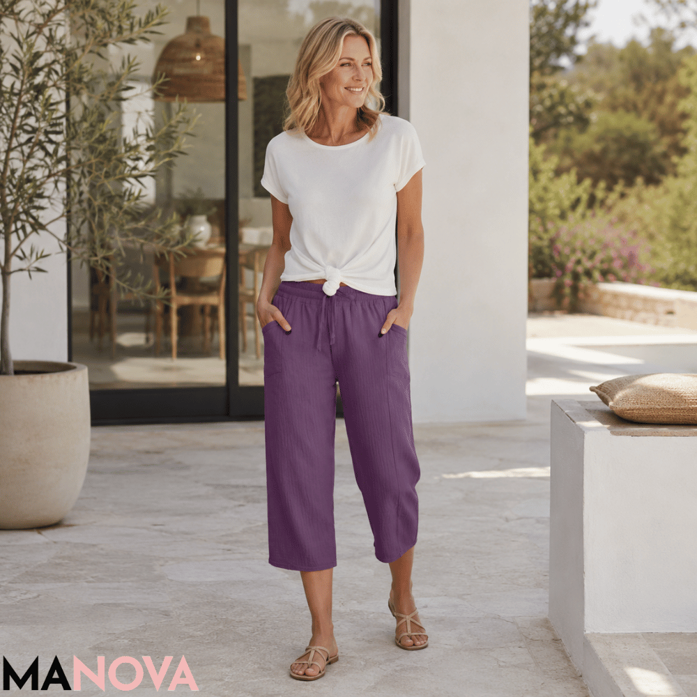 Ava — Lichtgewicht Linnen-Katoenen Broek | 50% KORTING