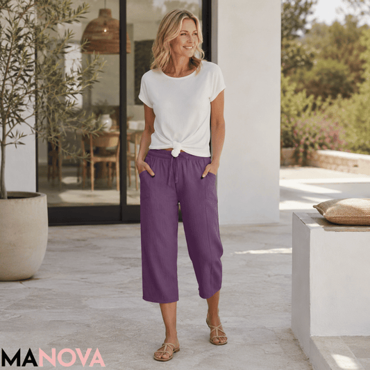 Ava — Lichtgewicht Linnen-Katoenen Broek | 50% KORTING