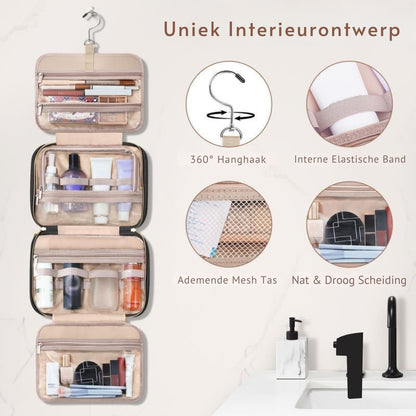 GlamEase™ – Hangend Cosmetisch Tasje voor Slimme Opbergruimte | Overzichtelijk & Ruimtebesparend | 50 % KORTING