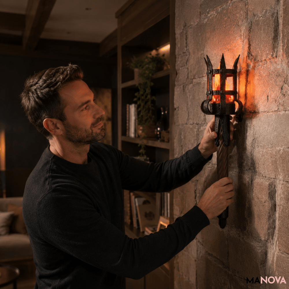 FlameHaven — Middeleeuwse Fakkel-Wandlamp | 50% KORTING