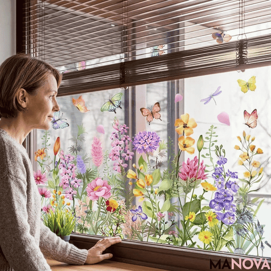 BloomWindow – Bloemen Raamfolie | 1+1 GRATIS
