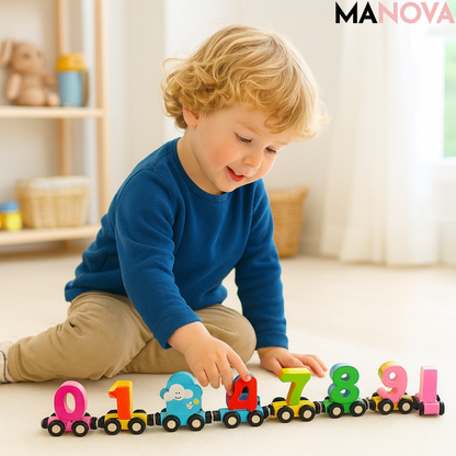 EduTrain – Magnetische Houten Leertrein | 2+1 GRATIS