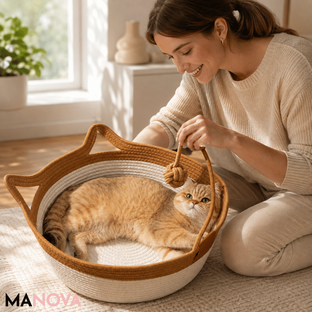 PurrNest — Katoenen Touw Kattenmand | 50% KORTING