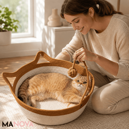 PurrNest — Katoenen Touw Kattenmand | 50% KORTING