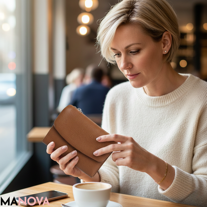 PebbleWallet – Elegante RFID-leren portemonnee | 50% KORTING