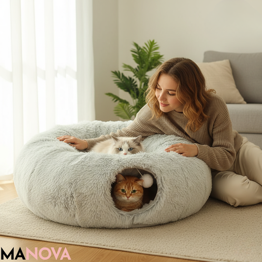 PurrLuxe – 2-in-1 opvouwbaar kattentunnelbed | 50% KORTING