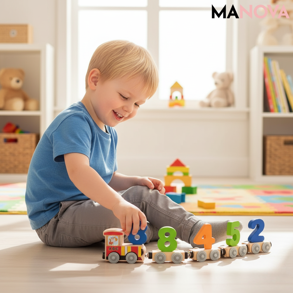 EduTrain – Magnetische Houten Leertrein | 2+1 GRATIS