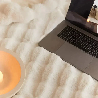 Warme wollen pluche deken