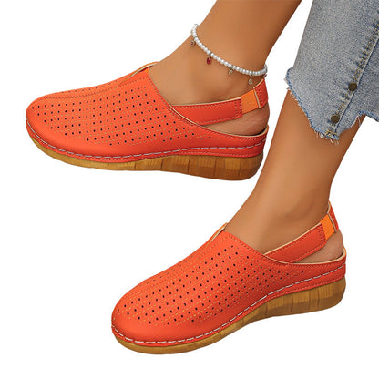 Ava – Geperforeerde Sleehak Sandalen met Bandjes voor Comfort de Hele Dag