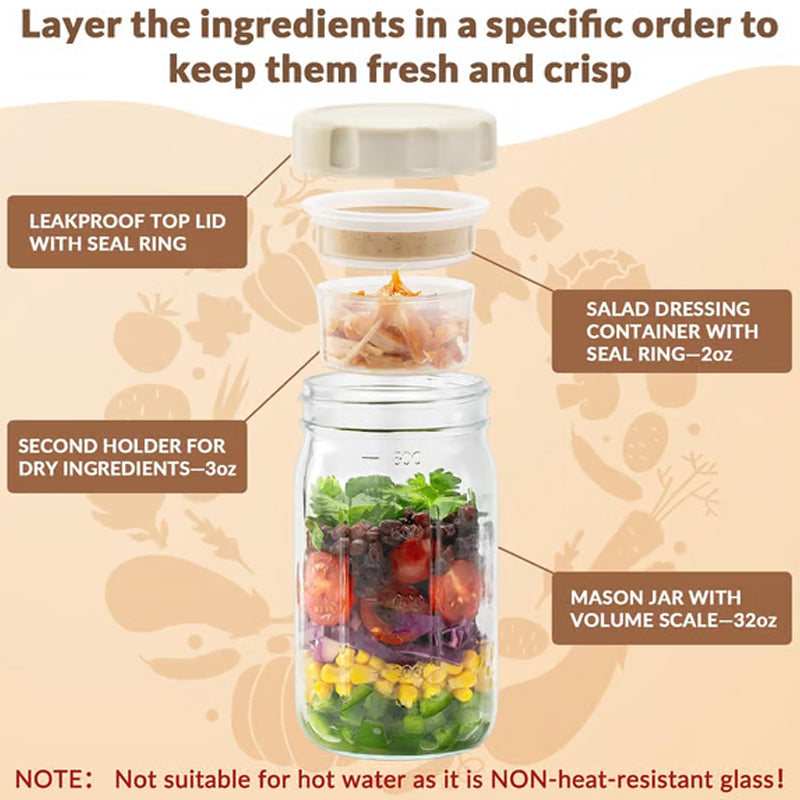 VividVessel – Frisse saladebox glas | 2+1 GRATIS