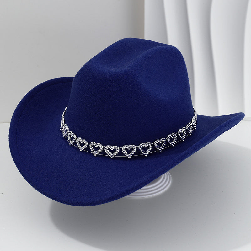 Amelia — Elegante Fedora Hoed met Hart van Strassstenen