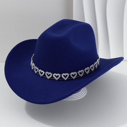 Amelia — Elegante Fedora Hoed met Hart van Strassstenen